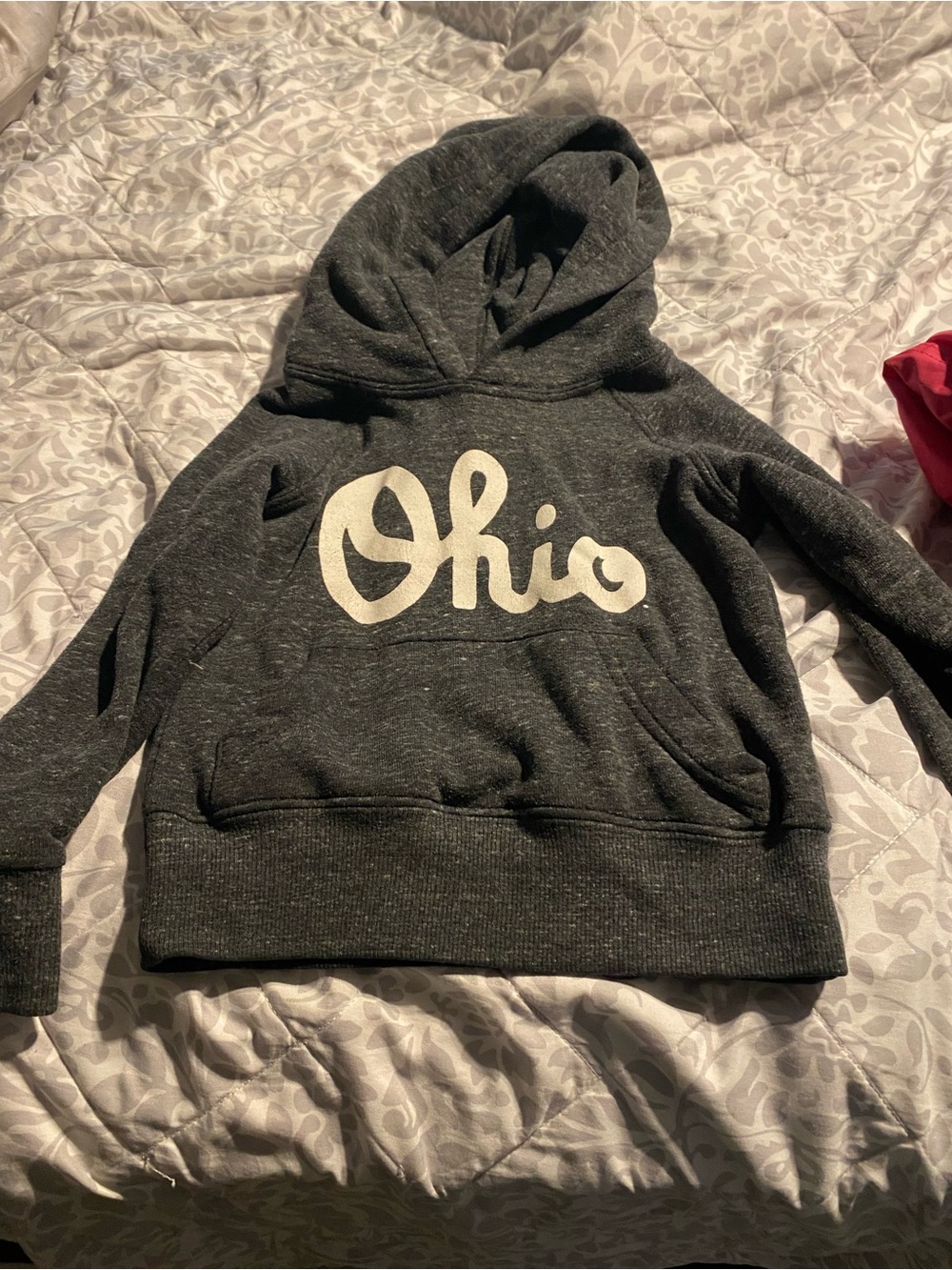 HOMAGE Dark Heather Gray Ohio Hoodie with White Script
